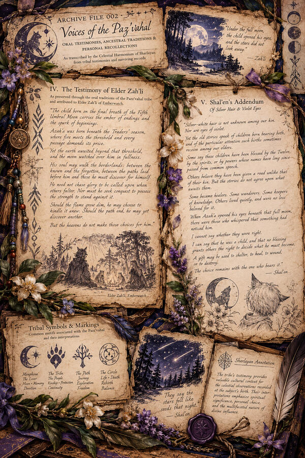 Paz’vahal Tribal Testimonies Archive - Click to Enlarge Paz’vahal Tribal Testimonies Archive - Click to Enlarge